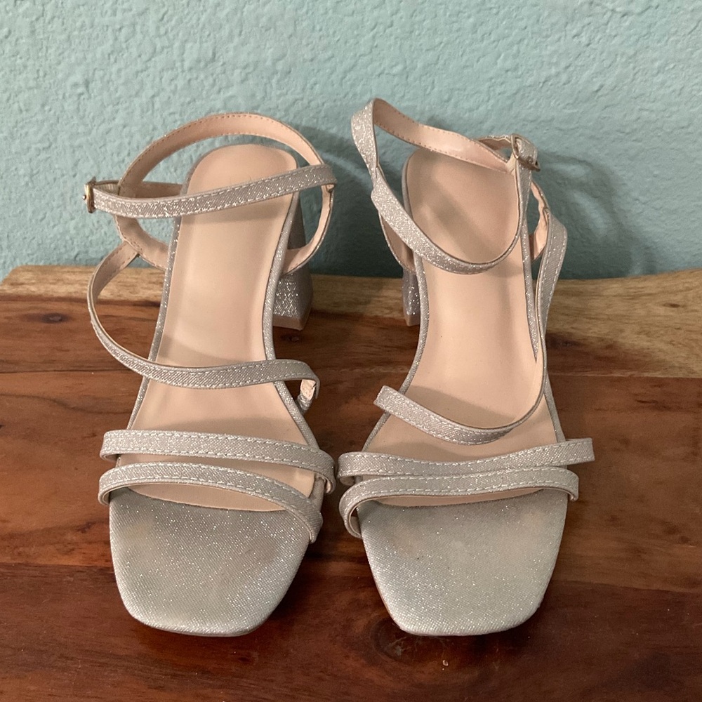Silver Strappy Women's Heels